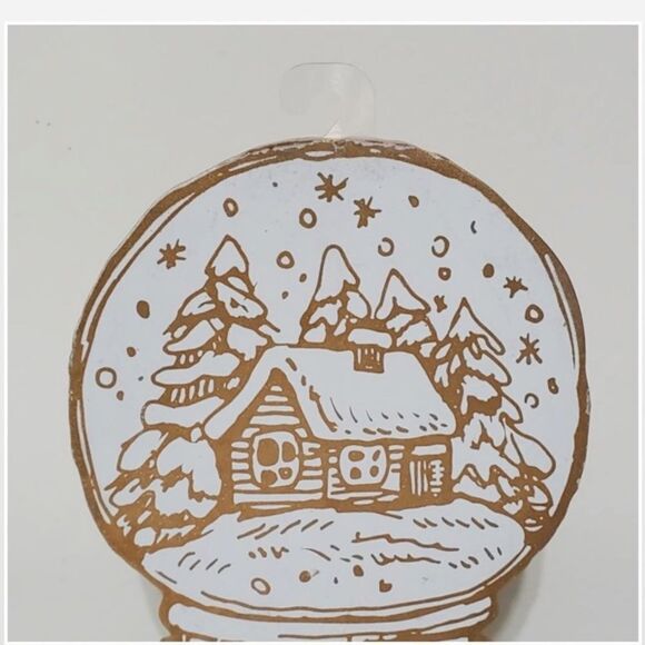 New Home Chunky Wood Snow Cabin Sitter Décor - Picture 2 of 9